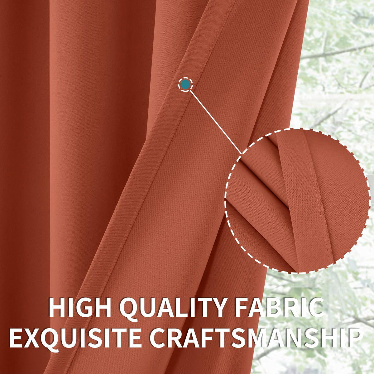 Terracotta Blackout Curtains for Bedroom 54 Inch Length (2 Count)