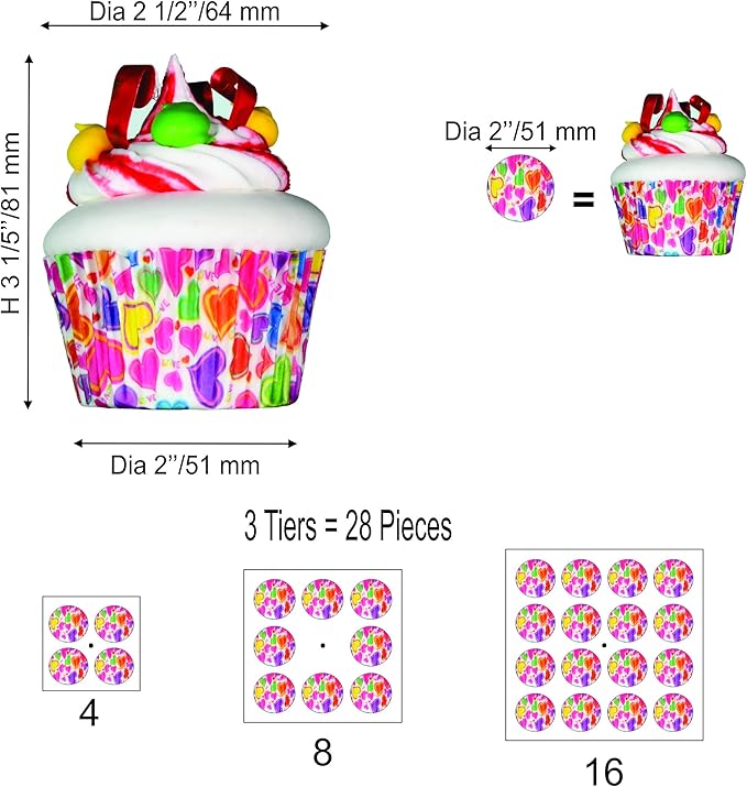 AMT Acrylic Cupcake Stand | Clear Acrylic Cupcake Stand for 28 Cupcakes | 3 Tiers Cupcake Stand | Perfect for a Wedding Shower, Birthday Party, Baby Shower. (1 pc/Box) (Square - 3 Tiers)