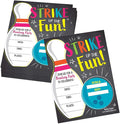 Hadley Designs Kids Birthday Invitations For Boys and Girls Bowling Theme - 25 Neon Birthday Party Invitations For Boys, Bowling Invites For Girls, Cute Party Supplies, Made In USA