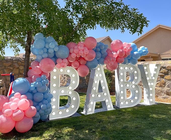 134Pcs Pink and Blue Balloon Garland Arch Kit - Perfect for Gender Reveal, Baby Shower, Birthday Party & Anniversary Decorations - Latex Balloons for Boy or Girl Celebrations (No Box)