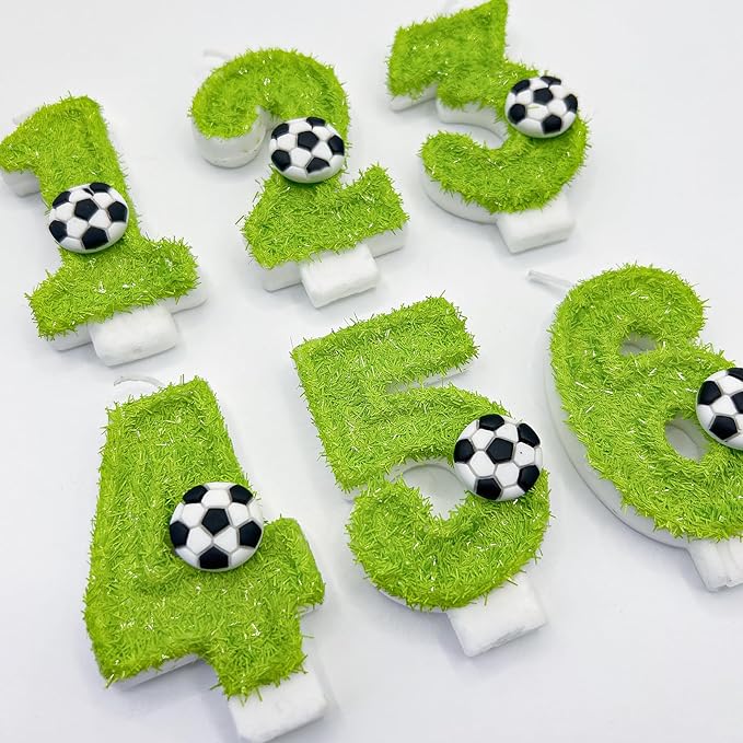 5th Birthday Candles，Soccer Birthday Decorations，Suitable for Girl and boy Cake Toppers, Wedding Cakes, Anniversaries, Party Celebrations, Birthday Decorations