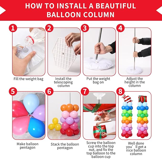 Rainbow Candy land Balloon Column Stand Kit Set of 2, 7 Feet Height Balloon Towers Set of 2 with Candy Gift Box Foil Balloons for Sweet Baby Shower Christmas Candyland Party Decorations