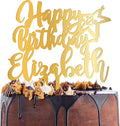 Personalized Birthday Cake Topper - Happy Birthday Cake Toppers w/Name and Star - Custom Acrylic Cake Decorations, Birthday Cake Topper for Birthday Party - 3 Mirrored Acrylic Colors