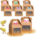 Maitys Chicken Birthday Party Favor Boxes Farm Animal Foldable Chicken Box with Raffia Grass Bow Paper Treat Goodie Boxes for Adopt Chick Party Birthday(Classic,3.94'' X 3.35'' X 3.15'',24 Pcs)