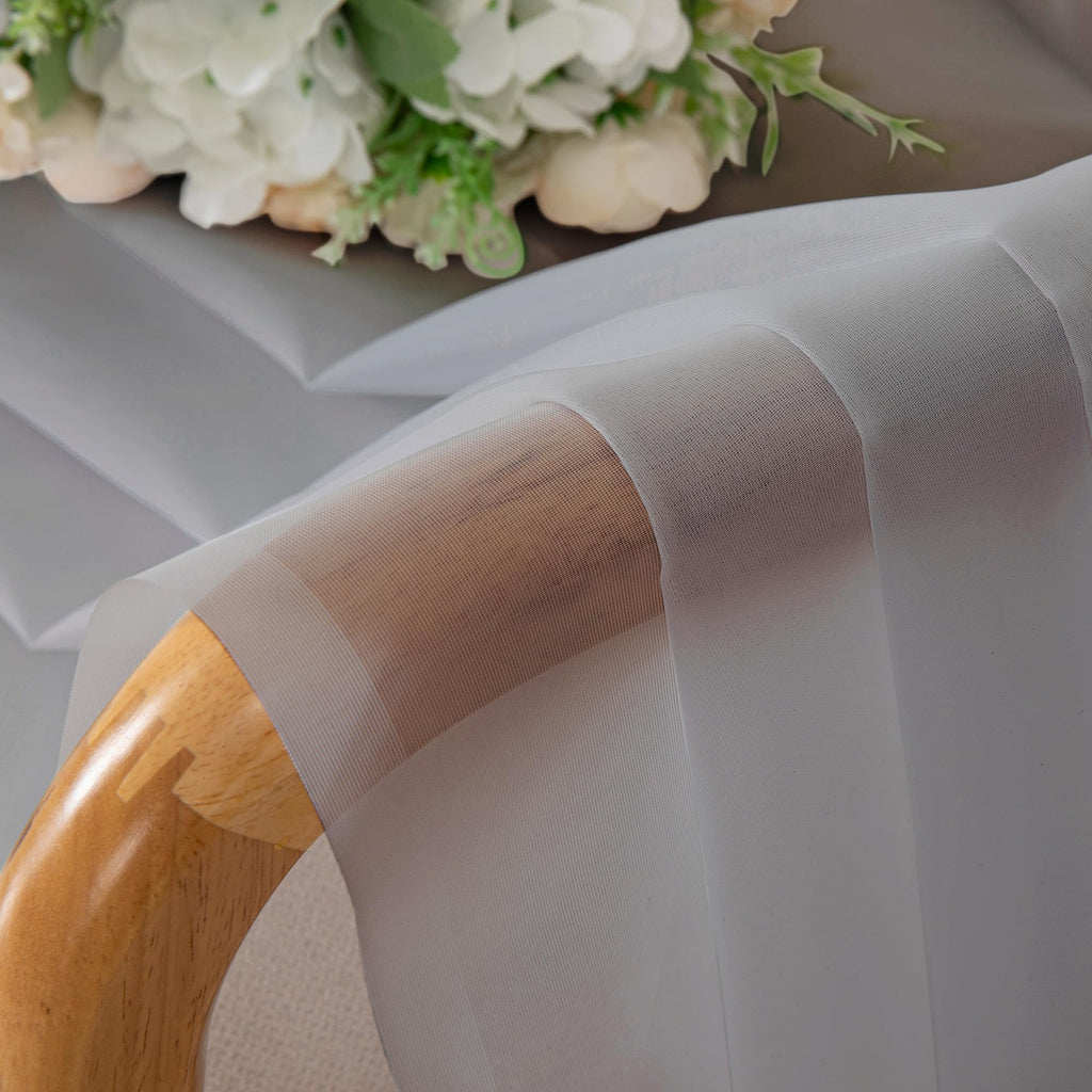 Light Grey Sheer Curtains 30 inch Length 2 Panels (2 Count)