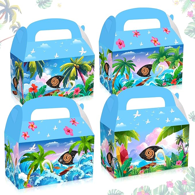 JeVenis 12 PCS Hawaii Party Treats Goodies Candy Gift Box Hawaii Birthday Party Supplies Hawaii Party Favors Treat Goodies Sweets Favors Bags Boxes for for Birthday Halloween Luau Party Decorations