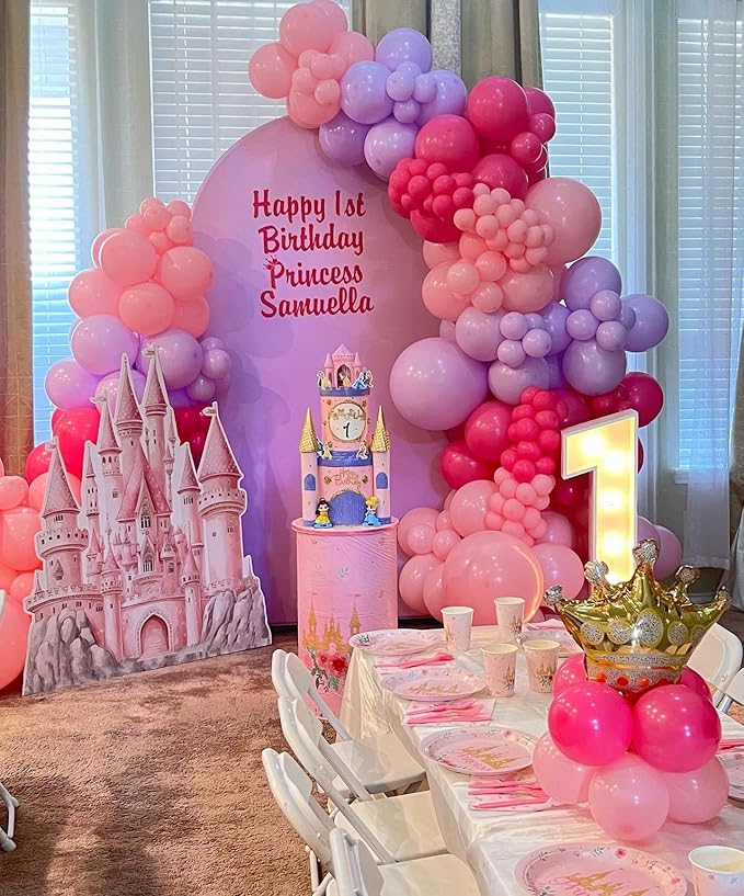182Pcs Pink and Purple Balloon Garland Arch Kit - Butterfly Baby Shower Decorations Lavender Purple Dusty Pink Balloons for Women Birthday Bridal Shower Wedding Singer Party Decoration Supplies