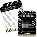 Big Dot of Happiness Adult Happy Birthday - Gold - 2-in-1 Birthday Party Cards - Activity Duo Games - Set of 20