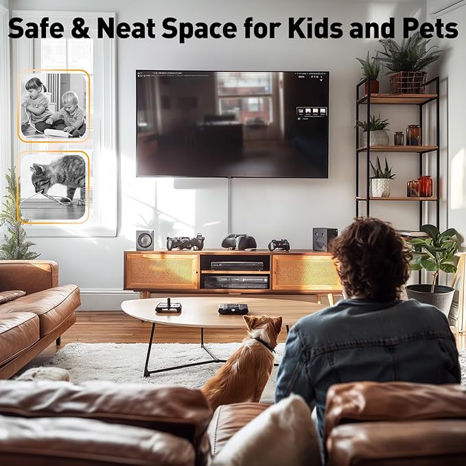 Delamu Grey Cord Hider, 56.7in Grey Cord Covers for Wires on Wall, Cable Hider Wire Covers for 2-3 Cords, Wire Hiders for TV on Wall, Easier Setup Cable Cover to Hide TV Wires, 4X L14.2 W0.94 H0.47in