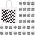 Supervitae 36 Pcs Checkered Racing Clear Favor Bags with Handle Reusable Plastic PVC Gift Bag Race Car Goodies Treats Wrap Totes for Birthday Wedding Graduation Party Supplies, 8 x 8 x 3.15 Inch