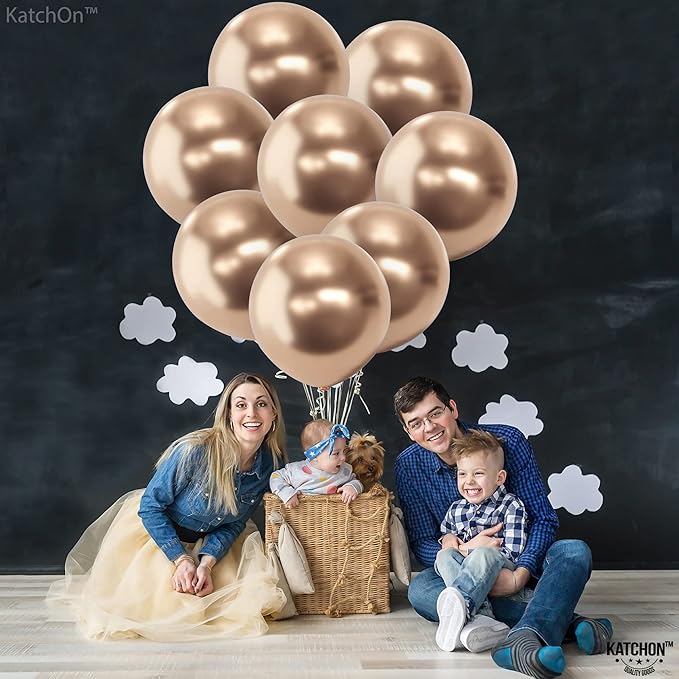KatchOn, Big 18 Inch Champagne Balloons - Pack of 10 | Champagne Latex Balloons for Graduation Decorations 2025 | Wedding, Birthday Decor, Baby Shower Decorations