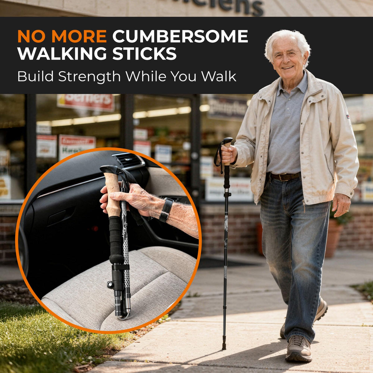 TREKOLOGY Collapsible Trekking Poles | 2-Piece Hiking Set