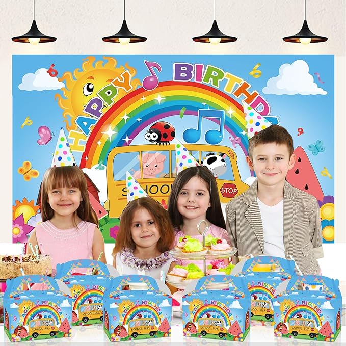 YOOUUQIAN 12 PCS Cartoon Melon Birthday Party Supplies, Kid Party Decorations Gift Bags,candy boxes,Boys and Girls Birthday Party Favors Bag