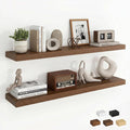 Dreamland 36Inch Floating Shelves for Wall, Rustic Wooden Walnut Floating Shelves for Bathroom|Bedroom|Kitchen, Deep Wall Mounted Book Shelf, Wood Storage Display Shelf for Home Decor, Set of 2