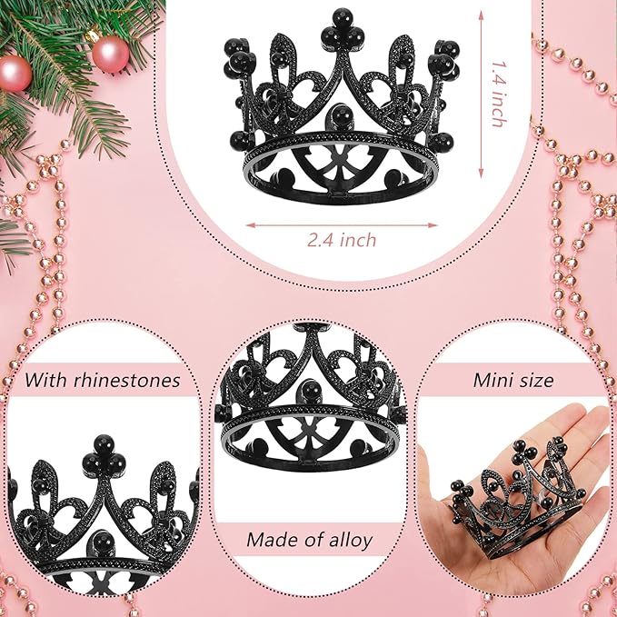 Fabbay 15 Pieces Crown Cake Topper Metal Mini Queen Princess Cake Crown for Cupcake Flower Bouquets Tiara Topper for Father's Day Women Birthday Bridal Wedding Royal Party Decorations(Elegant Style)