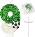 Birthday Candles，Soccer Birthday Decorations，Soccer Cake Topper,for Girl and boy Cake Toppers, Wedding Cakes, Anniversaries, Party Celebrations, Birthday Decorations (Green White, Number 9)