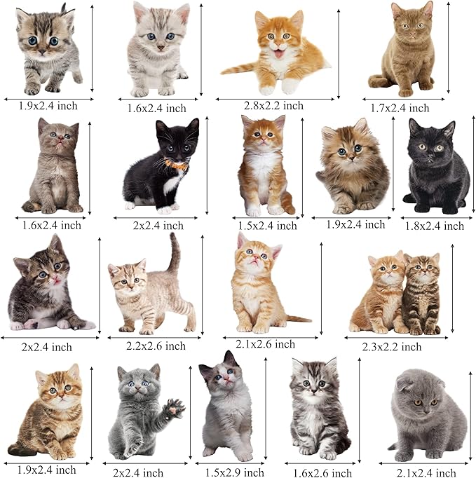 36pcs Baby Cat Cupcake Toppers Cute Cat Cupcake Toppers Kitten Pet Birthday Party Decoration for Kitty Cat Theme Birthday Party Baby Shower Supplies