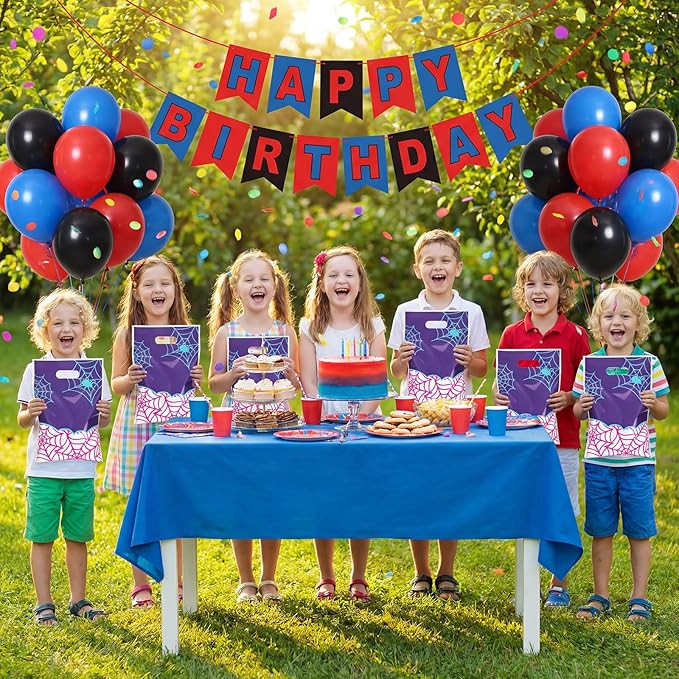 Eccliy 30 Pcs Spider Party Favors Bags Purple Spider Web Cartoon Candy Gift Bags for Theme Party Decorations Goodie Supplies