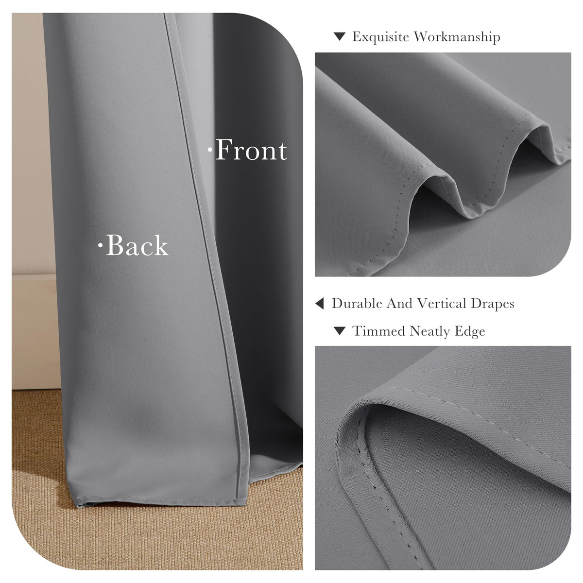 Sliver Grey Blackout Curtains (2 Count)