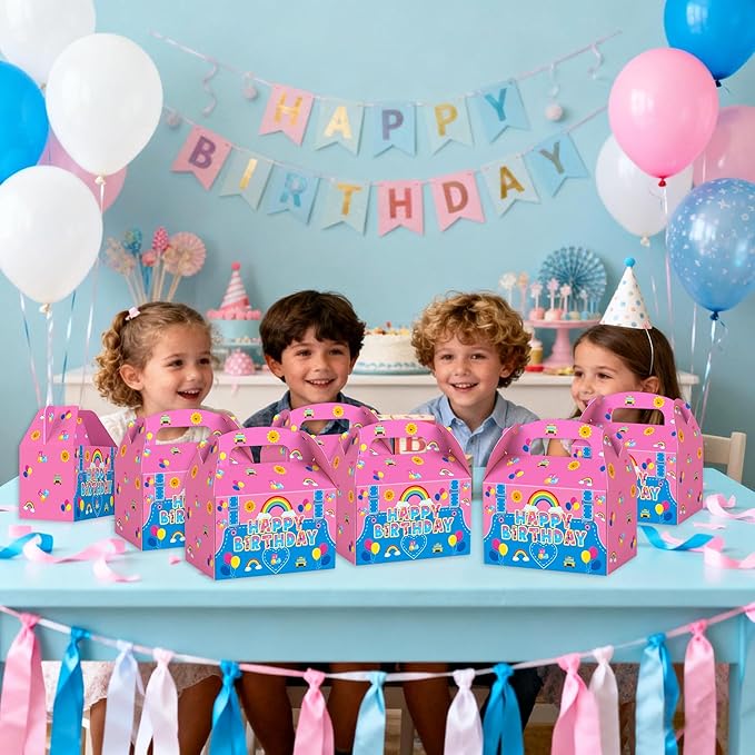20Pcs Girls Party Favors Gift Boxes, Prepare Candy Snacks Gift Boxes for Enlightened Teacher Birthday Decoration Cartoon English Teachers Decor Supplies for Birthday Baby Shower Decorations Supplies