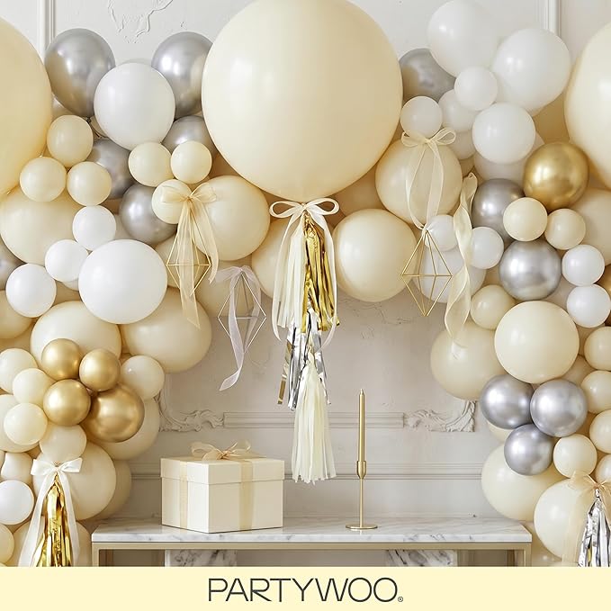 PartyWoo Pastel Yellow Balloons 155pcs Different Sizes of 18 12 10 5 Inch Light Pale Yellow Balloon Arch Kit Garland for Baby Shower Easter Little Cutie Bee Birthday Party Decorations Yellow-Q07