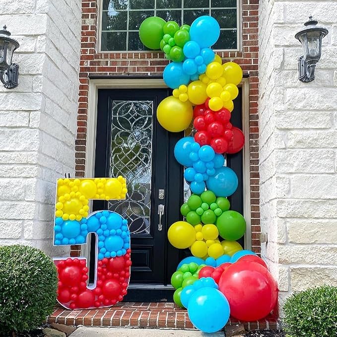 Red Yellow Blue Green Balloons, 12Inch 50PCS Colorful Yellow Blue Red Green Balloons for Video Game Party Rainbow Kid Birthday Party
