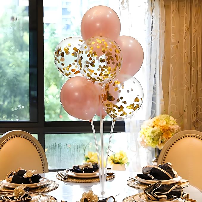 8 Pack Balloon Stand Kits, Fenxyo Balloon Sticks Holder with Base for Table Graduation Birthday, Balloon Sticks Holder for Wedding Birthday Party Decoration