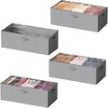 SpaceAid 4 Pack 10" High Under Bed Storage Containers, Large Underbed Storage Organizer Bins with Lids for Bedroom, Dorm, Clothes, Closet Organization, Bed Sheets and Blankets (Gray)