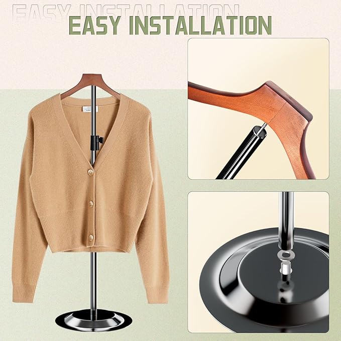 Shirt Display Stand 22-38in Adjustable Height, Shirt Display Shoulder Mannequin Stand Shirt Rack, T Shirt Display Stand for Clothing Vendors Shops Steaming Clothes Holder