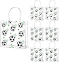 24Pcs Soccer Clear PVC Gift Bags With Handles Bulk 8 x 8 x 3 In Sport Theme Goodie Treat Candy Bags Soccer Team Present Wrap Tote Bag for Boys Birthday Party Favor Baby Shower Decorations Supplies