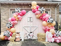 Cow Print Balloon Garland Arch Kit 155Pcs Farm Animal Cow Balloons Pastel Yellow Pink Balloons for Farm Cowgirl Theme Birthday Party Decor