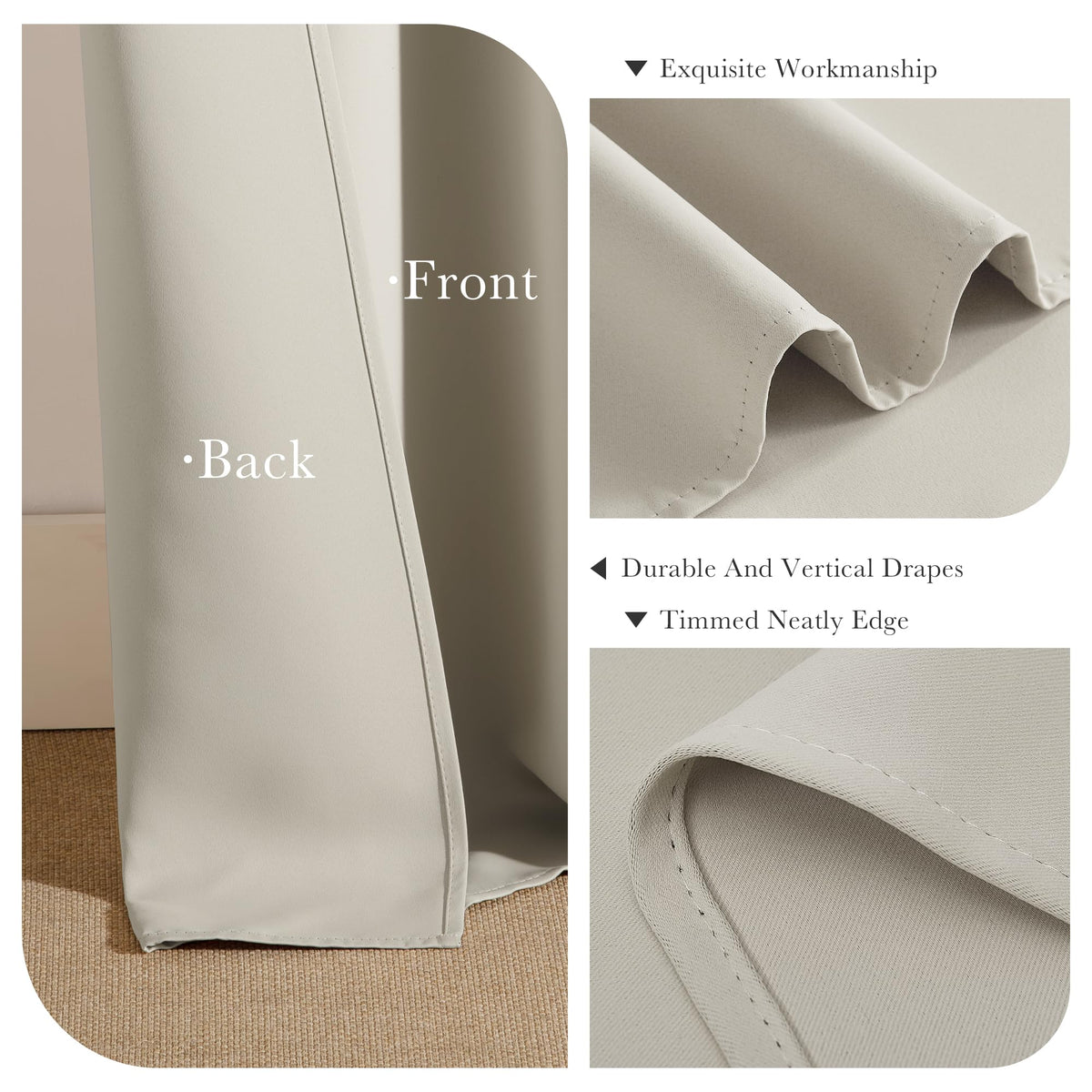 Blackout Curtains for Bedroom 72 Inch Length 2 Panels Set (2 Count)