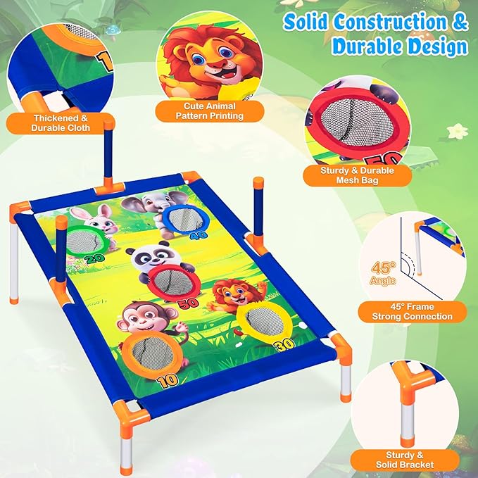 Subao Bean Bag Toss Game,3 in 1 Cornhole Set,Kids Outdoor Games,Sports & Outdoors Play Toys for Toddler Boys Girls 3 4 5 6 7 8 9,Ring Toss Game for Yard Lawn Party Family,Toys Gifts for Kids Age 3+