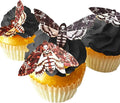 Edible Small Death Head Moth Assorted Set of 24 - Wafer Cake & Cupcake Toppers - edible moths for cake decorating - Halloween cupcake toppers