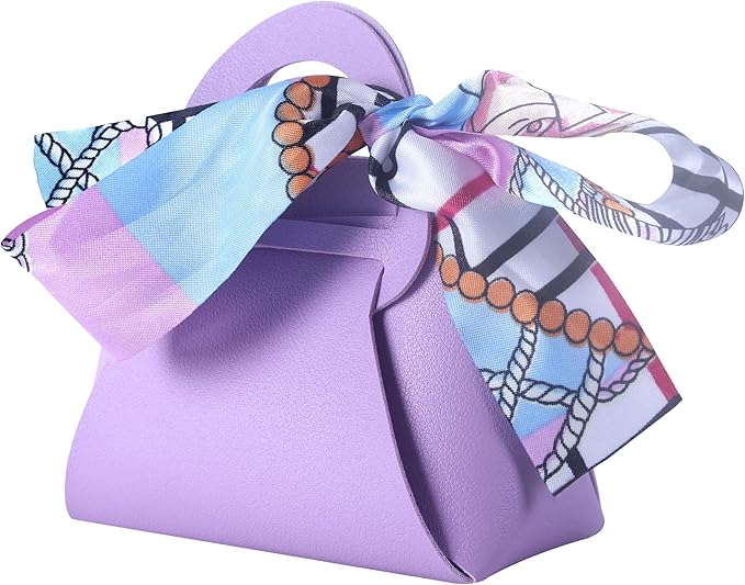 Sansam 12pcs Leather Gift Bags, Small Leather Wedding Candy Bags for Party Favors, Reusable Gift Wrapping Treat Bag for Baby Shower, Christmas,Halloween