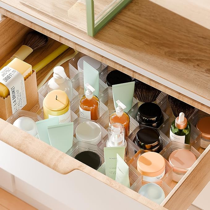 Honeycomb Separator Adjustable Drawer Organizer Divider for Underwear Belt-Scarf Socks Organizer (White(1pc))