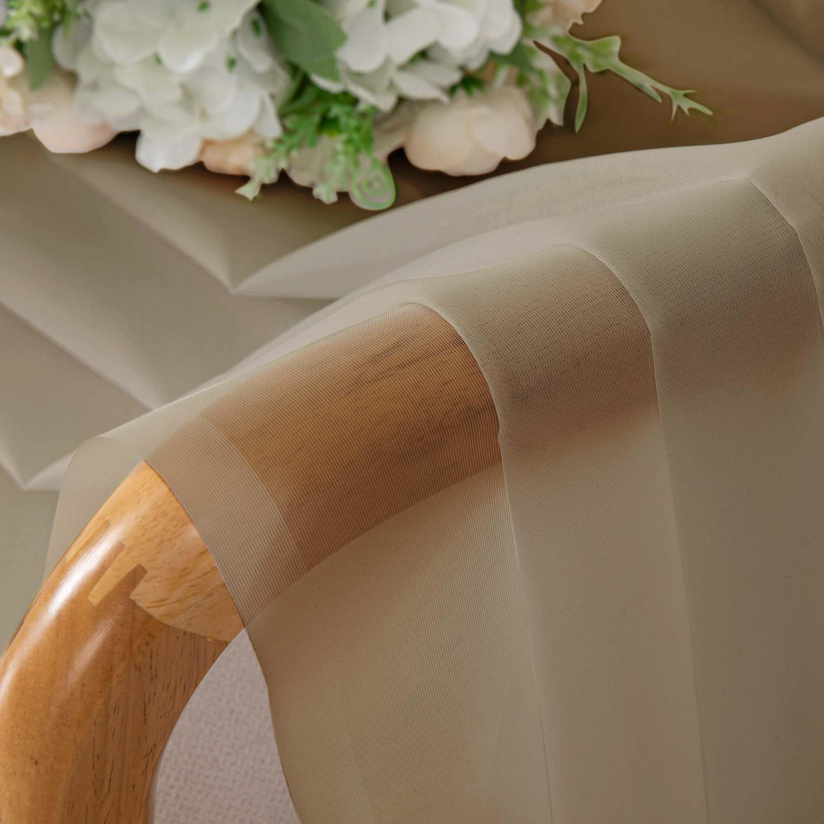 Taupe Sheer Curtains 84 Inches Long for Living Room (2 Count)