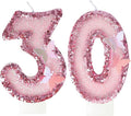 30Th Birthday Candles，Glitter Butterfly Cake Toppers Pink Sequins Wedding Numeral Cupcake Decorations，Suitable for Girl and Boy Wedding Cakes, Party Celebrations, Birthday Decorations (30)