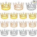 Fabbay 15 Pieces Crown Cake Topper Metal Mini Queen Princess Cake Crown for Cupcake Flower Bouquets Tiara Topper for Father's Day Women Birthday Bridal Wedding Royal Party Decorations(Pearl Style)