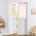 Short Sheer Door Curtain Closet Linen Textured Curtain Sheers Doorway Light Filtering Voile Patio Glass Doors Rod Pocket Curtains French Door