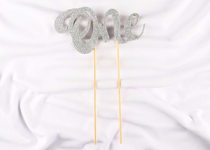 White One Cake Topper Decoration, Elegant Number One Cake Topper for First Birthday Celebration, Party Cake Decoration for Dessert Table, Photo Display and Event Supplies