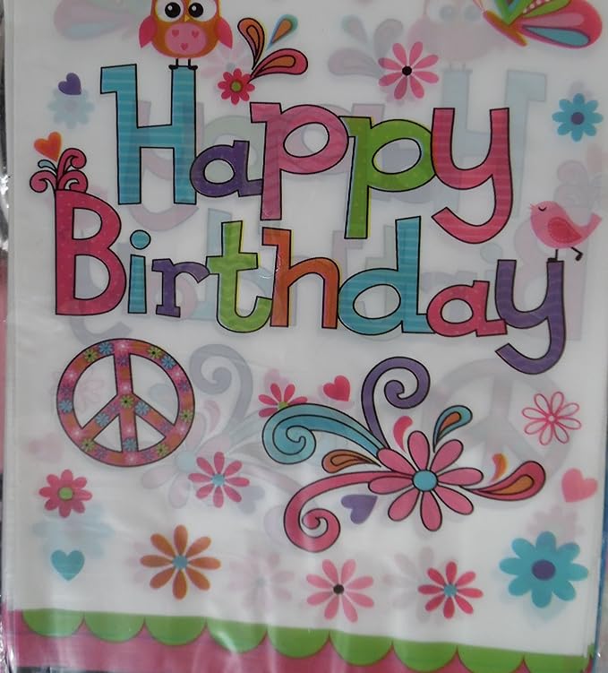 Birthday Party Supplies Kit Set Table Cover, Plates, Napkins Cups Party Bags 5 Items Bundle