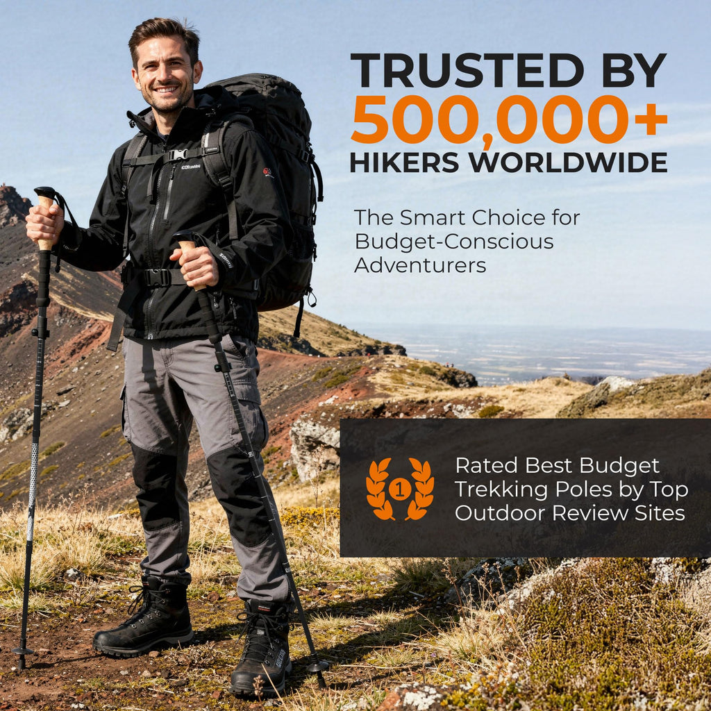 TREKOLOGY Collapsible Trekking Poles | 2-Piece Hiking Set