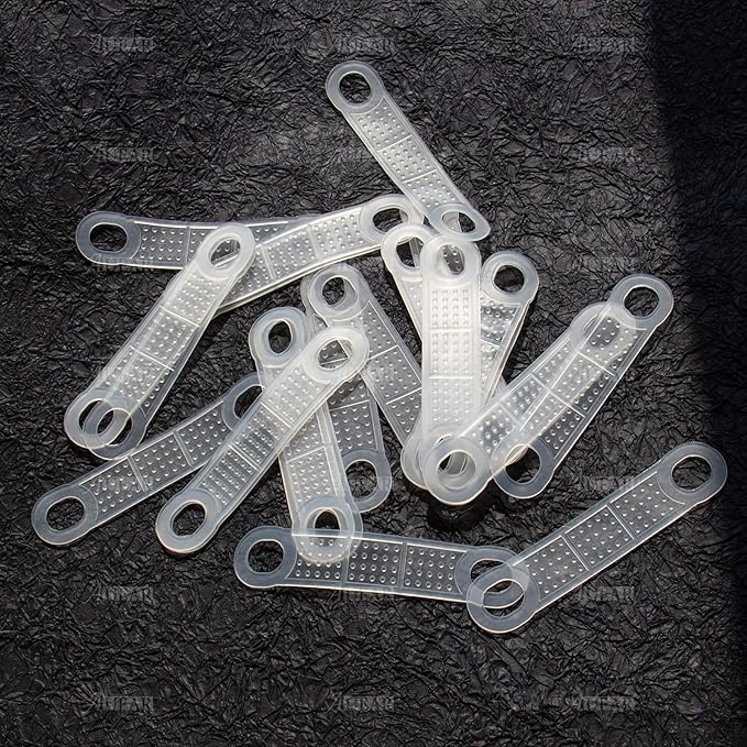 AUEAR, 100 Pack Clear Non-Slip Rubber Clothes Grips Clothing Strips for Wood Plastic Hangers Home Stores Use