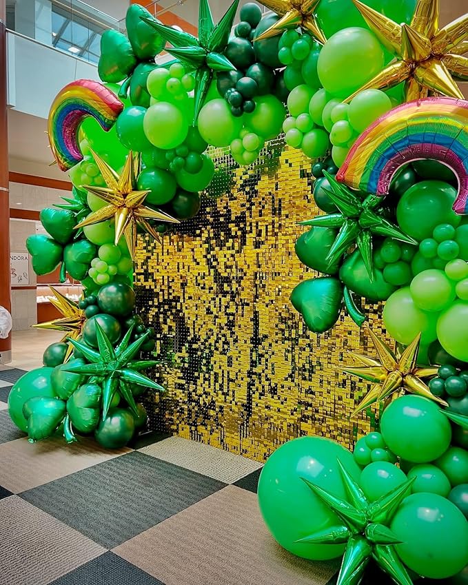Green Balloons, 50pcs 12 inch Dark Green Emerald Green Lime Green Balloons for St. Patrick's Day Theme Party Supplies Jungle Safari Birthday Party Decorations