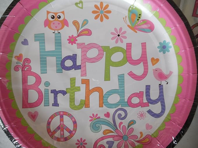 Birthday Party Supplies Kit Set Table Cover, Plates, Napkins Cups Party Bags 5 Items Bundle