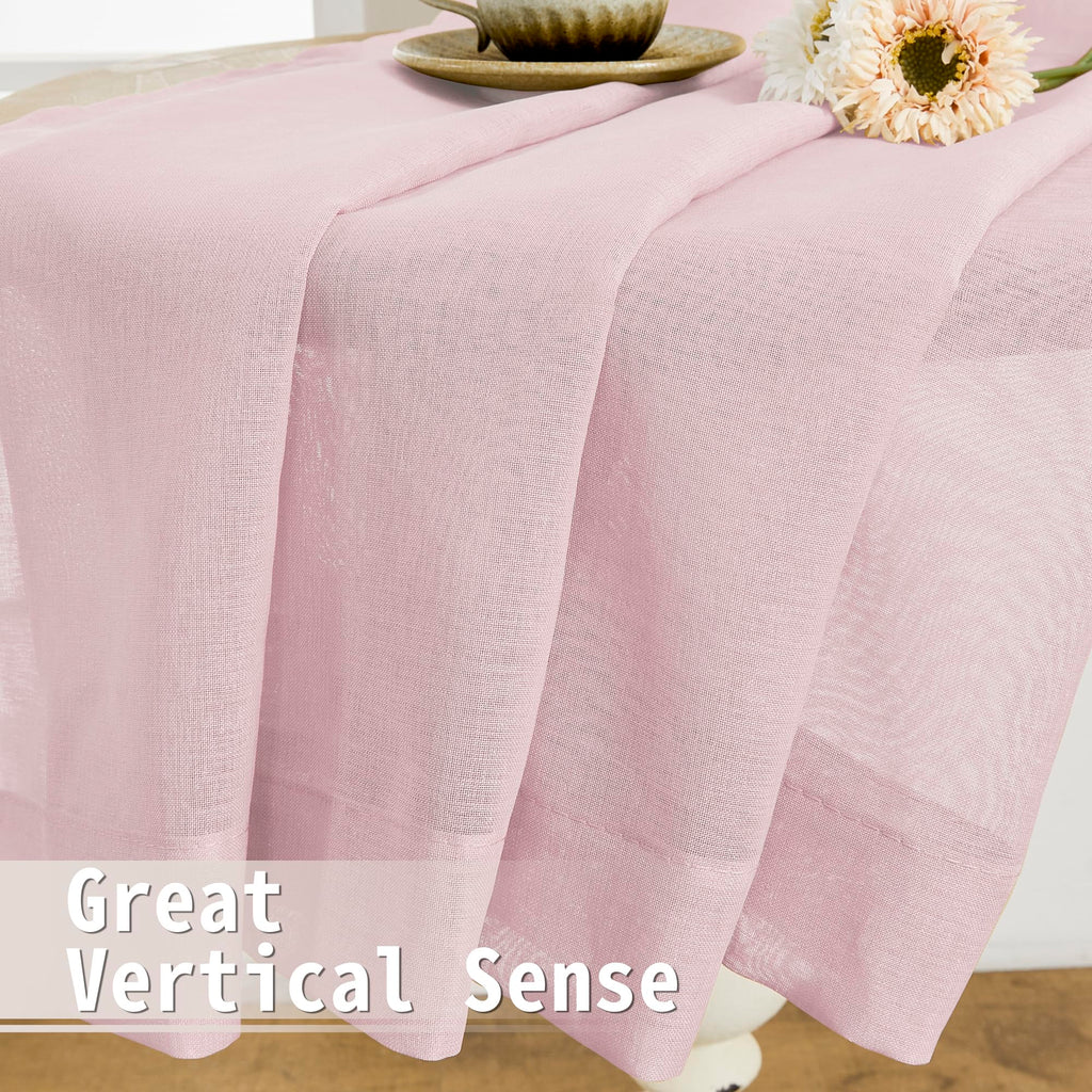 Short Sheer Door Curtain Closet Linen Textured Curtain Sheers Doorway Light Filtering Voile Patio Glass Doors Rod Pocket Curtains French Door