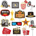 36pcs Movie Cupcake Toppers Movie Night Films Video Recorders Popcorns Cupcake Picks for Movies Theme Birthday Party Decorations Baby Shower Supplies