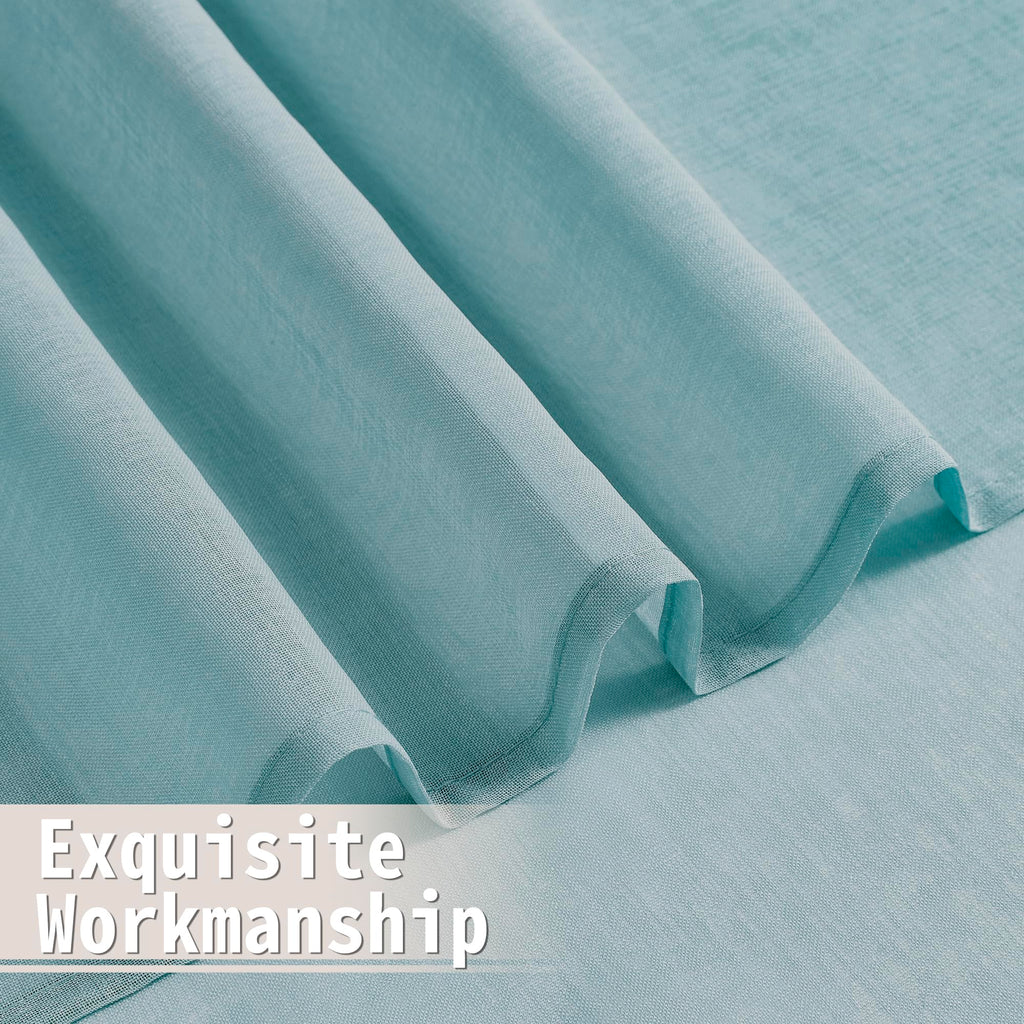 Sheer Door Curtains Closet Linen Textured Curtain Sheers Doorway Light Filtering Voile French Doors Rod Pocket Curtains Patio Glass Door