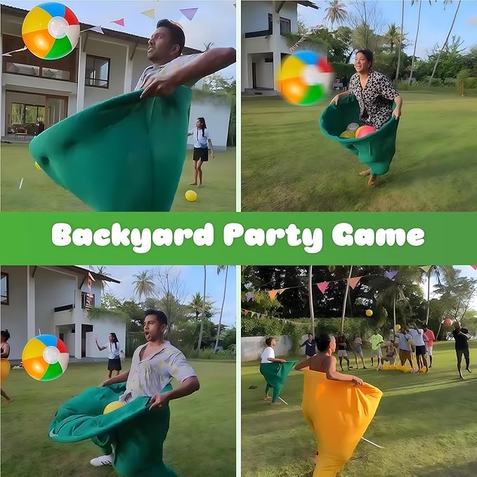 Granny Pants Yard Game Set, Oversized Giant Pants Outdoor Party Game with Bouncy Balls & Air Pump, Ultimate Backyard Games for Family Reunion, Carnival & Friends Gathering